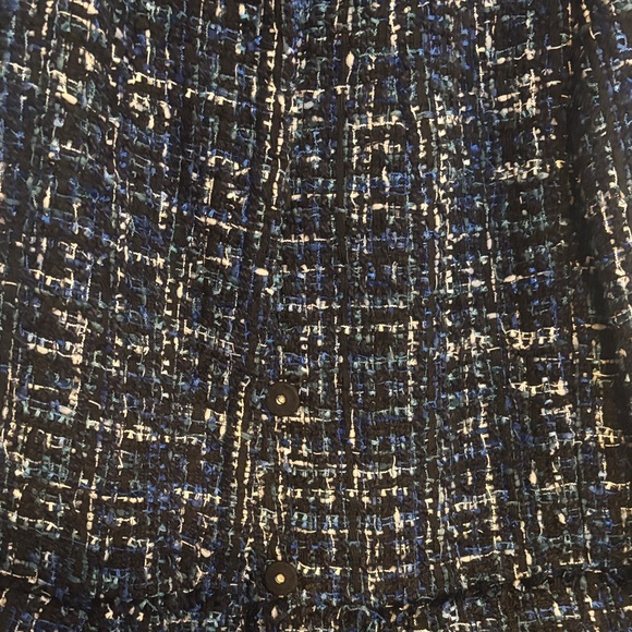 Ann Taylor Women's Black and Blue Textured Blazer - Picture 4 of 6